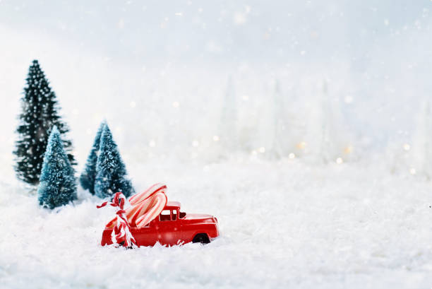 istock Vintage Toy Truck and Candy canes 884816028