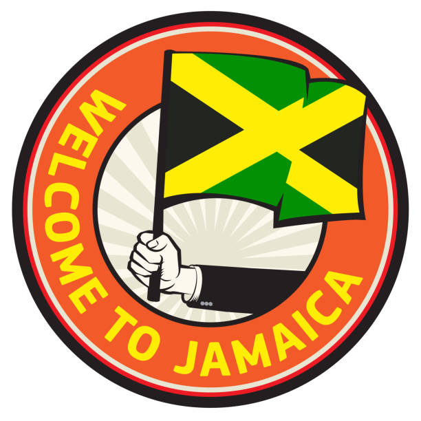 bildbanksillustrationer, clip art samt tecknat material och ikoner med jamaica land välkommet tecken - welcome to jamaica