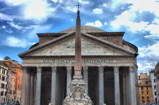 panteón en roma - ancient rome rome fountain pantheon rome fotografías e imágenes de stock