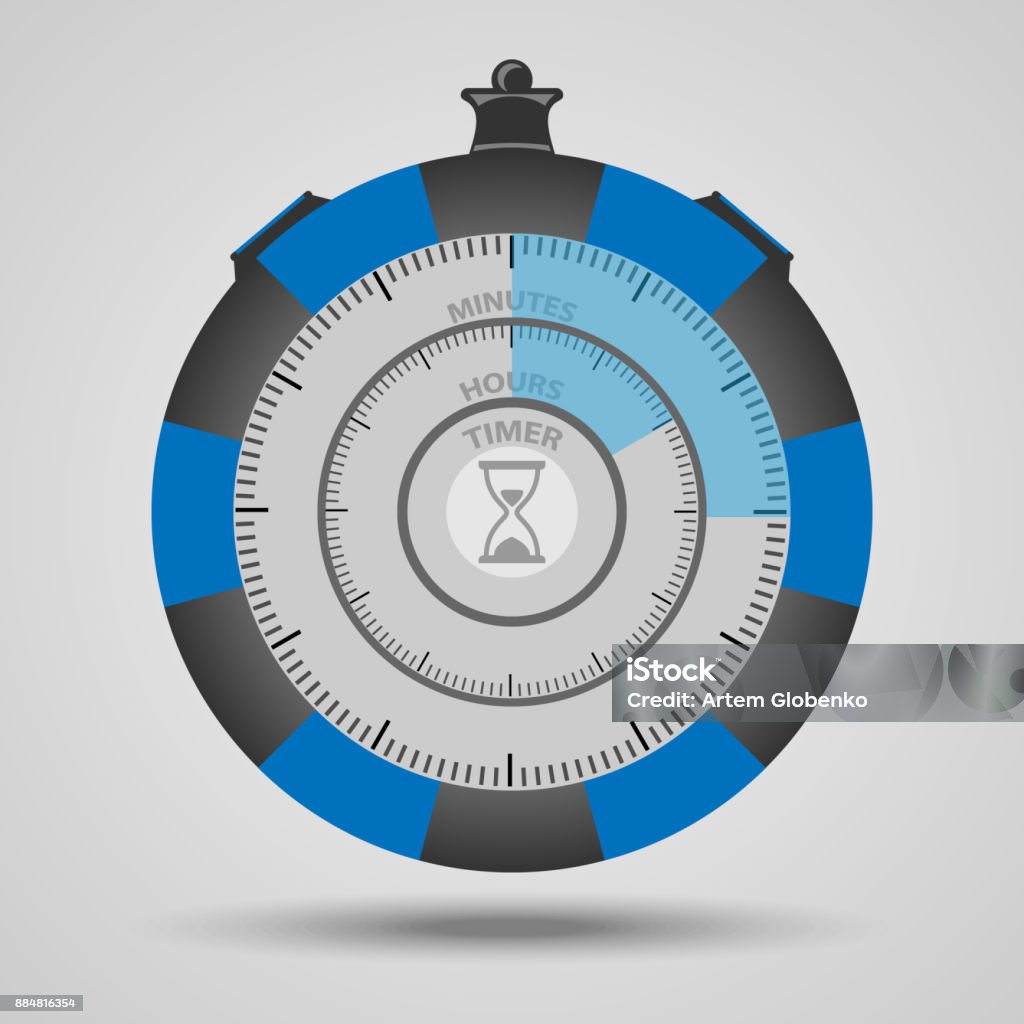 Vector Timer With Two Circles Stock Illustration - Download Image Now ...