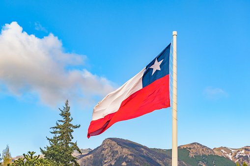 Bandera de Chille, Coyahique, Chile photo