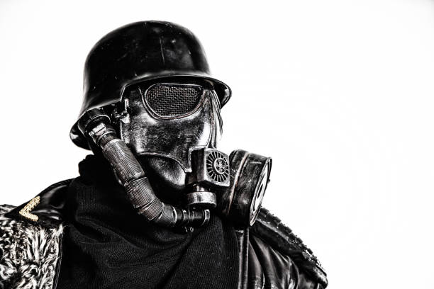 istock Futuristic nazi soldier studio shot 884830386