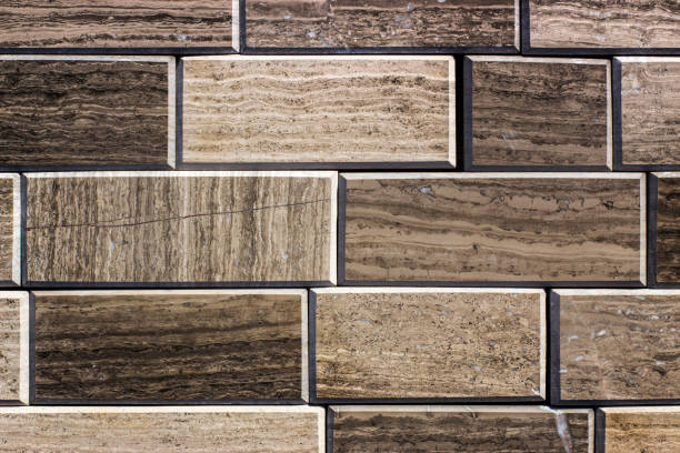 istock Marble texture decorative brick, wall tiles made of natural stone. Building materials. 884833332