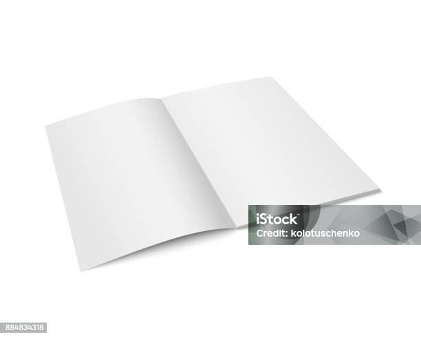 Vector White Mock Up Of Magazine Isolated Stock Illustration - Download Image Now - Magazine - Publication, Template, Open