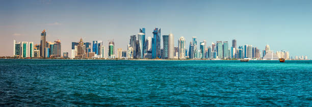 istock Panorama of modern skyscrapers in Doha, Qatar 884845350