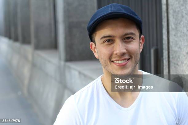 Ethnic Stud Smiling Outdoors Isolated With Copyspace Stock Photo - Download Image Now