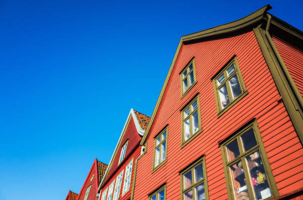 istock Traditional Norwegian red wooden house 884848640
