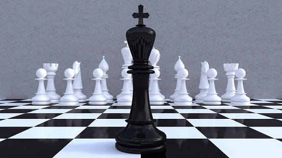 Chess figures business concept 3d render 3d illustration
