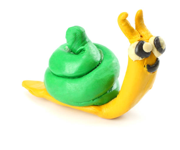 istock Kid's modelling clay snail isolated on white background 884855560
