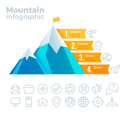 Mountain infographic success climbing concept.
