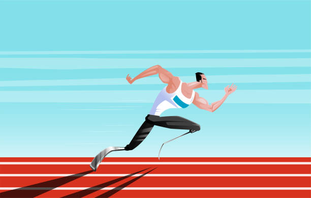 Disabled Athlete Runner On Carbon Prosthetics Stock Illustration - Download Image Now - Running Track, Track and Field Event, Running - iStock Disabled Athlete Runner On Carbon Prosthetics Stock Illustration - Download Image Now - Running Track, Track and Field Event, Running - iStock
