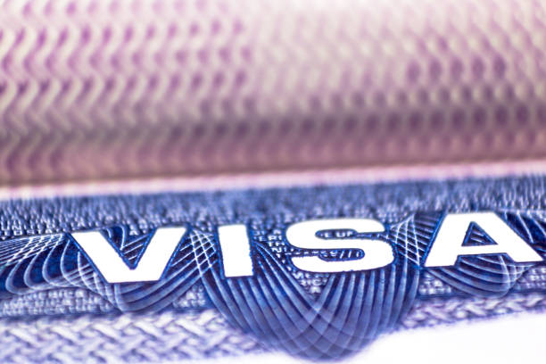 istock Visa stamp travel passport immigration macro emigration 884867976
