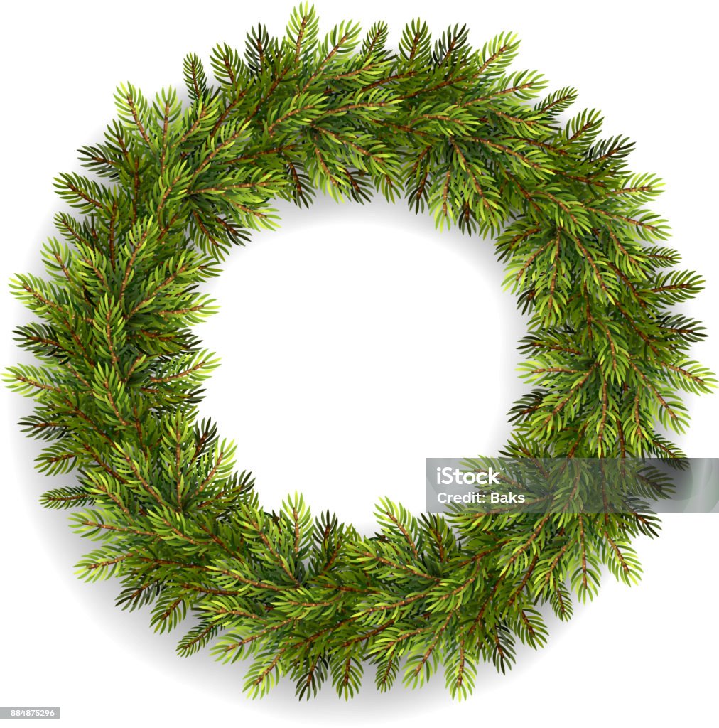 Christmas wreath isolated Christmas wreath isolated on white. Vector illustration Wreath stock vector