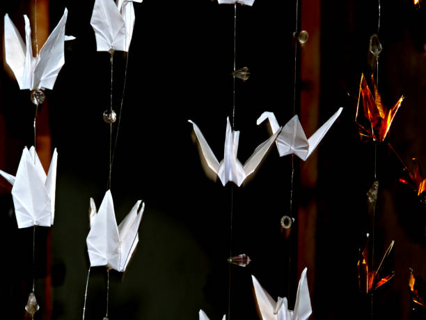 istock Origami curtain Tsuru 884904068