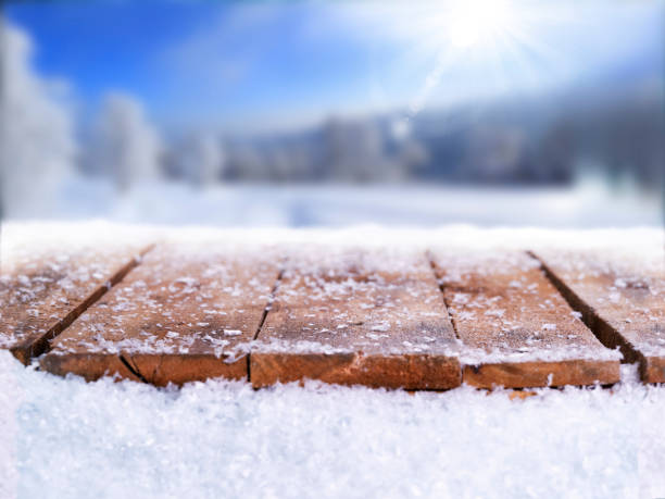 크리스마스, 겨울, 스노우 배경 제품 및 텍스트를 추가 하려면 공간. - snow winter bench park 뉴스 사진 이미지