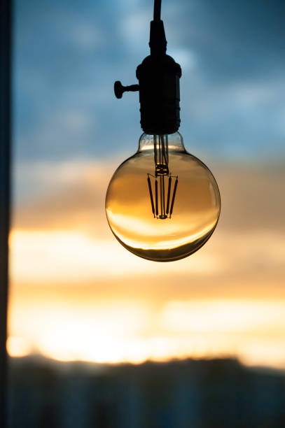 istock Edison bulb in the background of the window 884922362