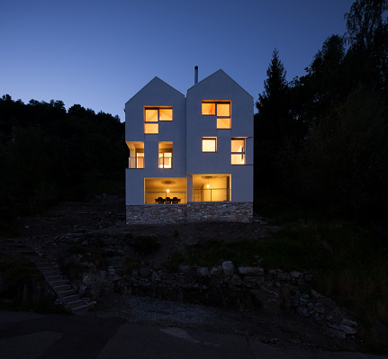 Architecture modern design, house, night scene