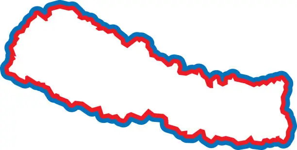 Vector illustration of Nepal Outline