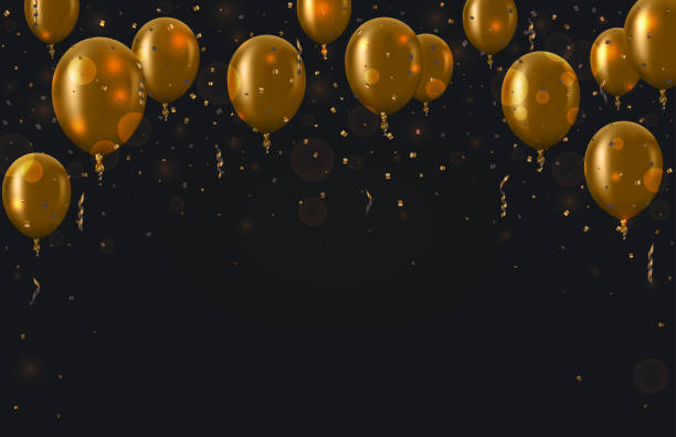 istock Vector modern golden balloons background for happy berthday or anniversary day 885032960