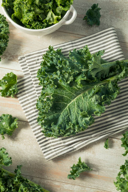 istock Raw Green Organic Curly Kale 885033090
