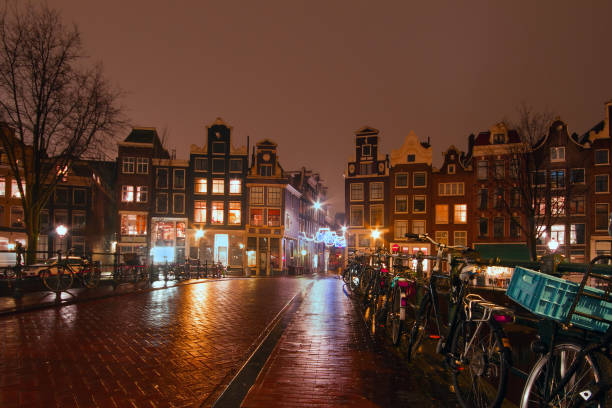 istock Amsterdam by night in the Netherlands at christmas time 885033254
