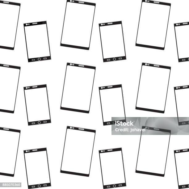 Mobile Pattern Picture Mobile Devices Smartphone Digital Seamless Pattern Stock Illustration ...