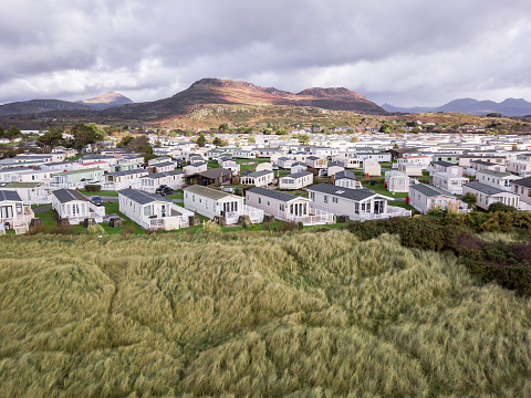 Porthmadog holiday park taken from the air by a drone