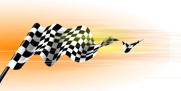 sportflagge - checkered flag auto racing flag sports race stock-grafiken, -clipart, -cartoons und -symbole