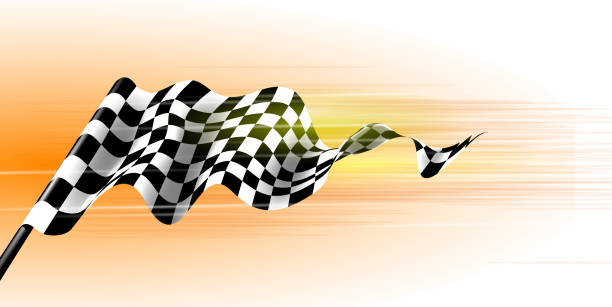 ilustrações, clipart, desenhos animados e ícones de bandeira esportiva - checkered flag flag auto racing starting line