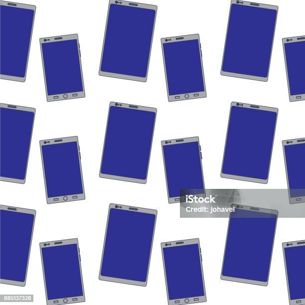 Display Mobile Pattern Mobile Devices Smartphone Digital Seamless Pattern Stock Illustration ...