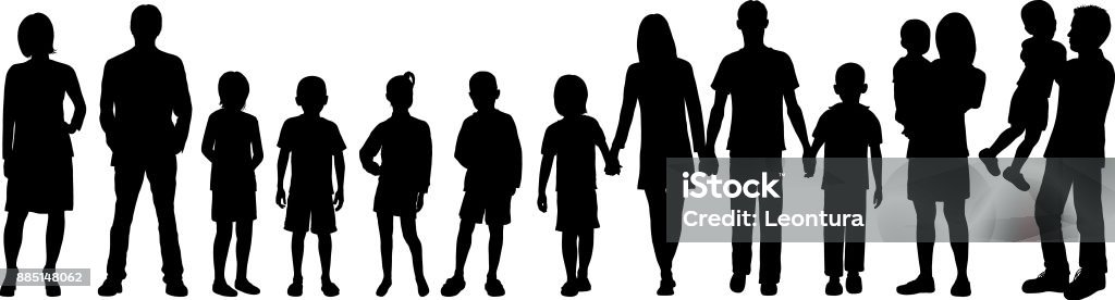 Families Families. In Silhouette stock vector