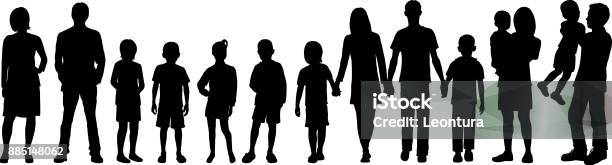 Families Stock Illustration - Download Image Now - In Silhouette, Family, Boys