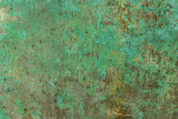 rusty kupfer patina grunge texturen hintergrund - patina stock-fotos und bilder