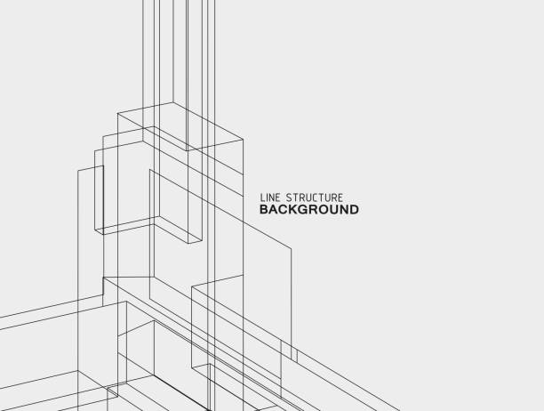 ilustrații de stoc cu fundal structură linie - arhitect