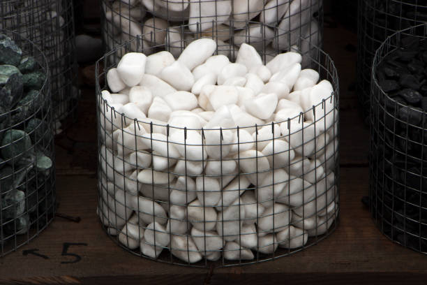 istock Polished colored marble pebbles and semi-precious stones background 885189496