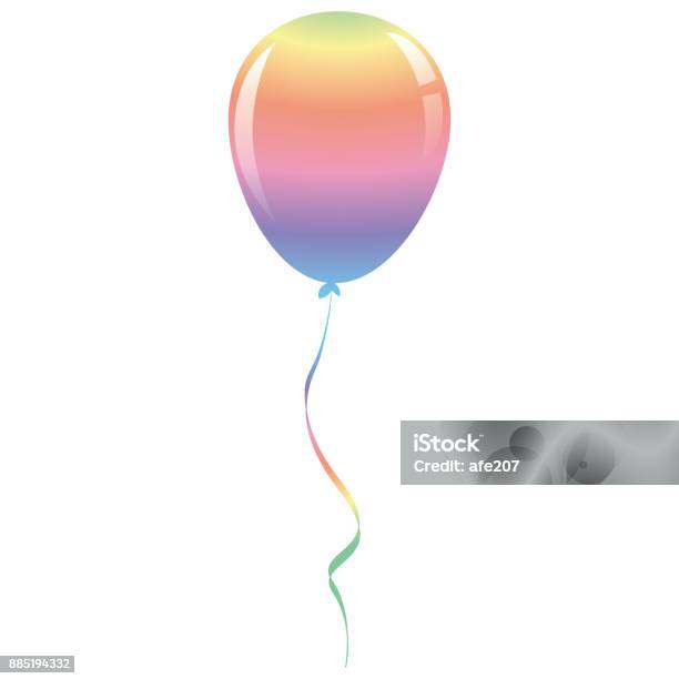 Candy Rainbow Balloon Ribbon Fantasy Isolated Vector Stock Illustration -  Download Image Now - iStock