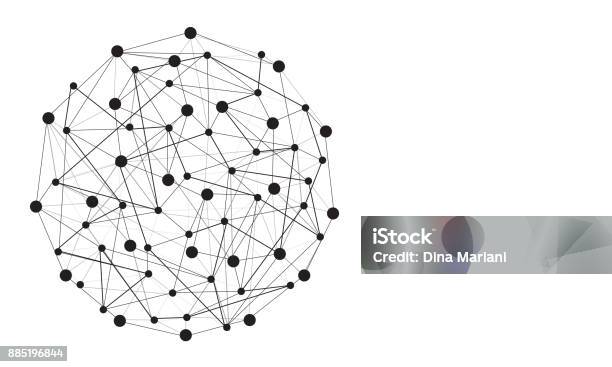 Abstract Lines And Dots Of Global Connections Stock Illustration - Download Image Now - Connection, Computer Network, Grid Pattern