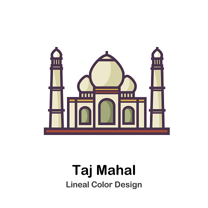Ilustración de Taj Mahal De Color Lineal Ilustración y más Vectores Libres  de Derechos de Taj Mahal - Taj Mahal, Agra, Arquitectura - iStock