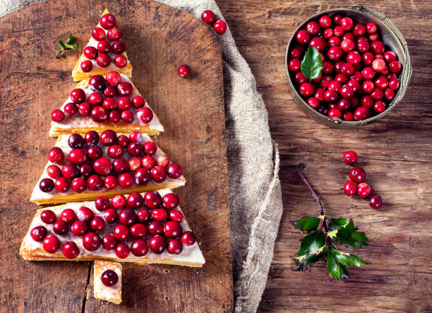 istock Christmas dessert with fresh berries 885221890