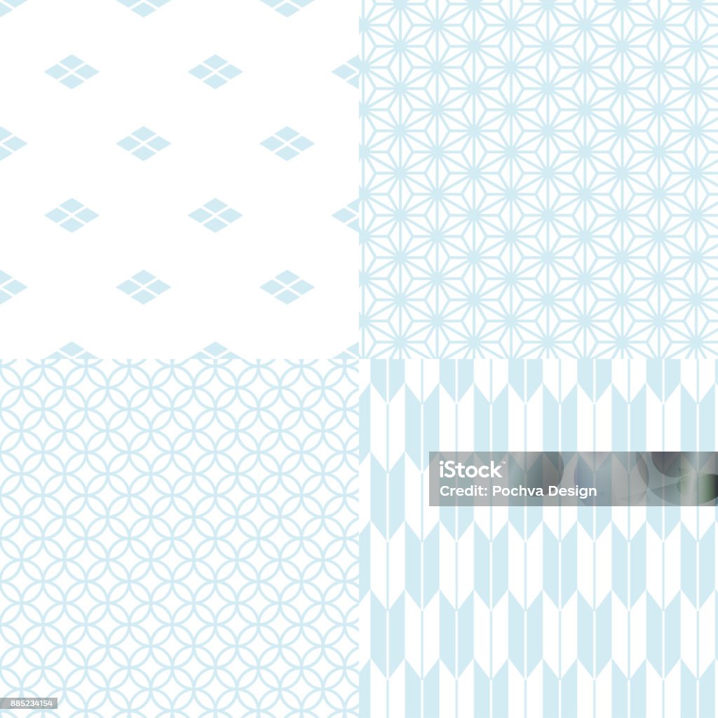 Japanese Meshwork Patterns Japanese Traditional Seamless Pattern Set Stock Illustration - Download ...