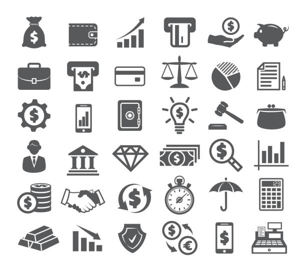 finanzen-symbole auf weiß - kartenspiel grafiken stock-grafiken, -clipart, -cartoons und -symbole