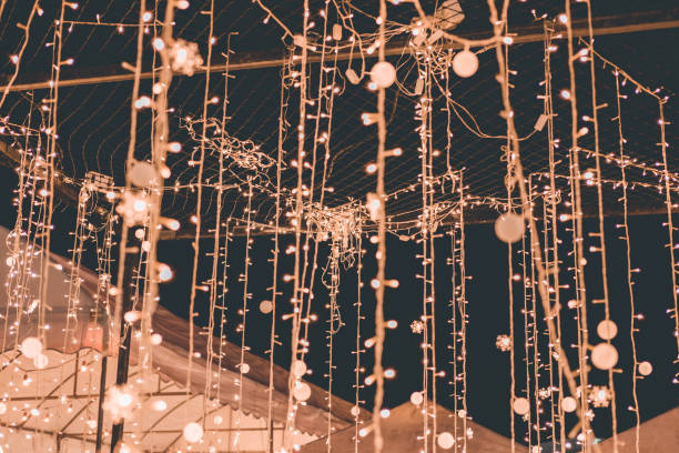 istock Christmas lights background Lights blurred bokeh 885244818
