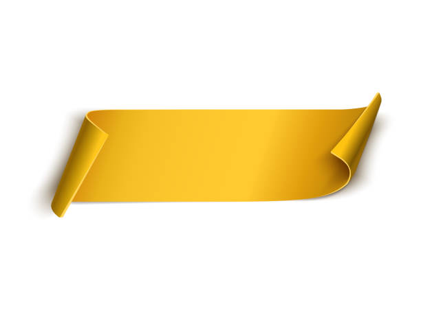 ilustrações de stock, clip art, desenhos animados e ícones de golden ribbon isolated on white background - internet banner placard ribbon