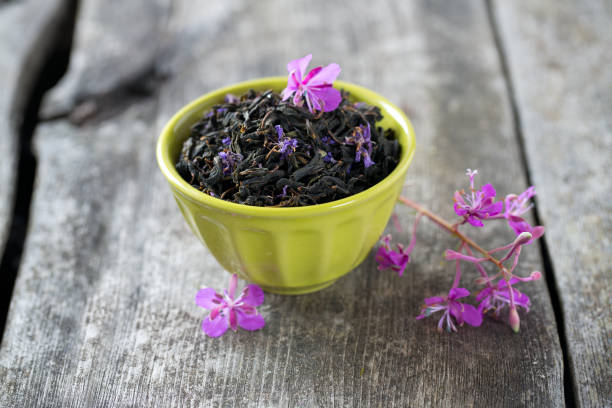 istock fireweed tea in a bowl on wooden surface 885281200