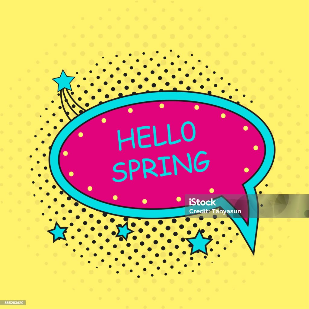 Spring Text Stickers Spring Stickers Badges With Text Labels Stock Illustration - Download ...