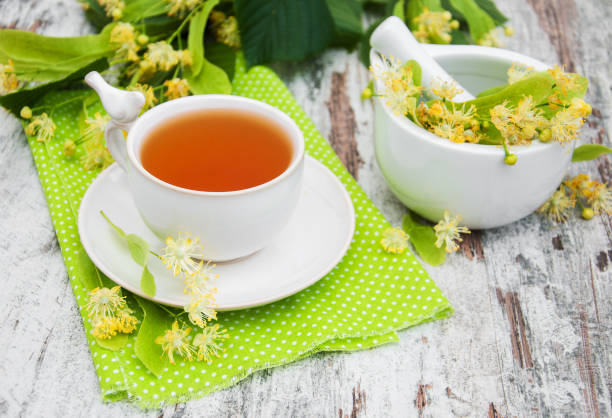 istock cup of herbal tea with linden flowers 885289862