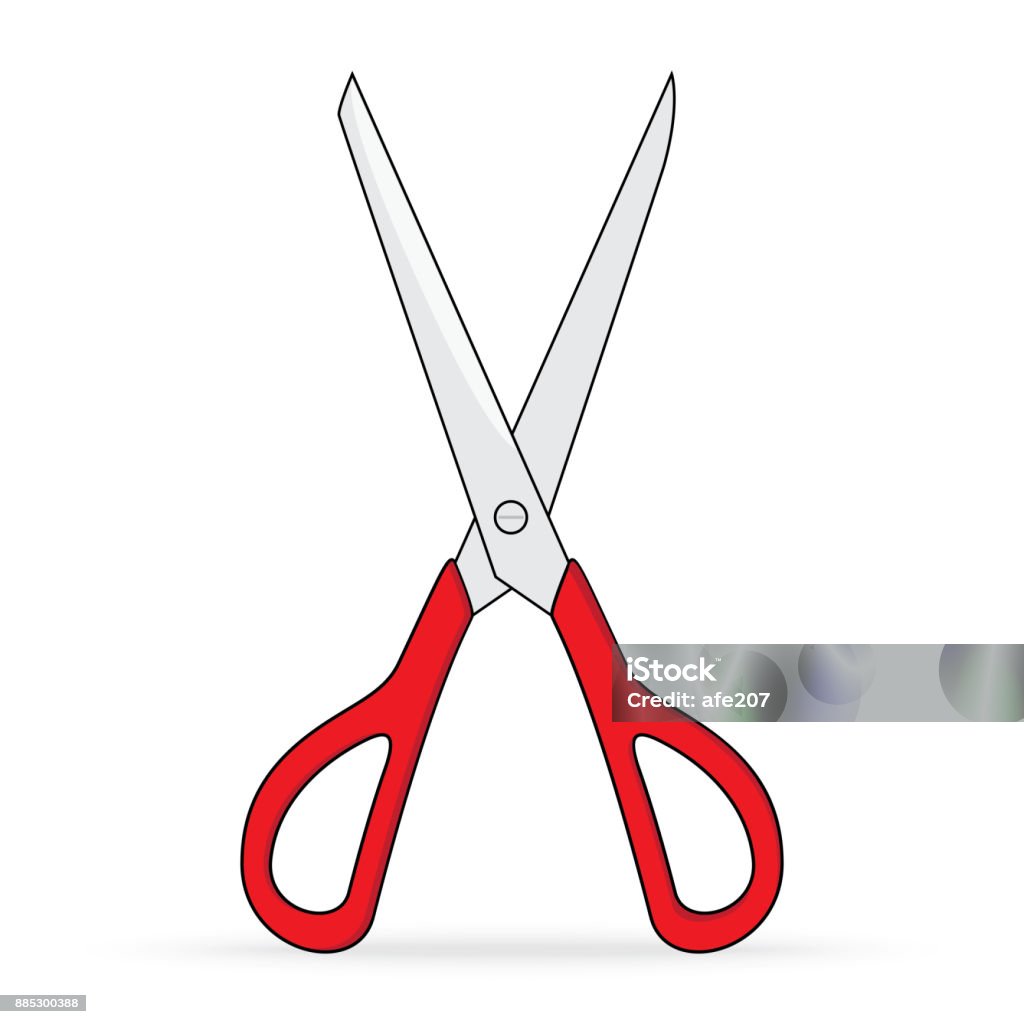 Sharp Scissors Red Red Scissors Sharp Isolated On White Background Stock Illustration ...