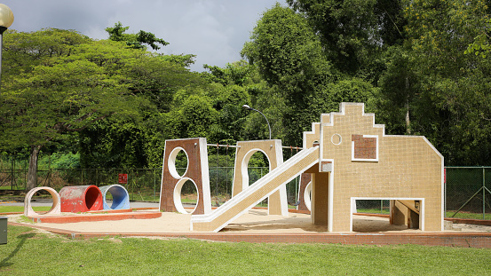 One of the few themed playgrounds built during the early years of Singapore's developmental years. The collection of old plygrounds have been removed from the Singapore landscape and all that remains are photos like these.
