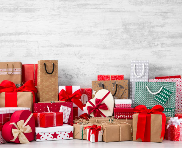 istock Christmas Gift Boxes and Shopping Bags 885328376