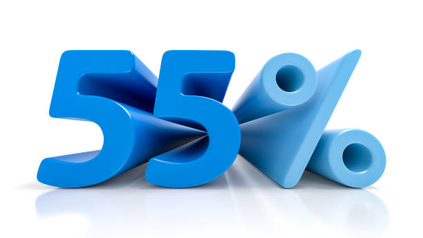 istock 55 percent blue symbol isolated on white background 885347280